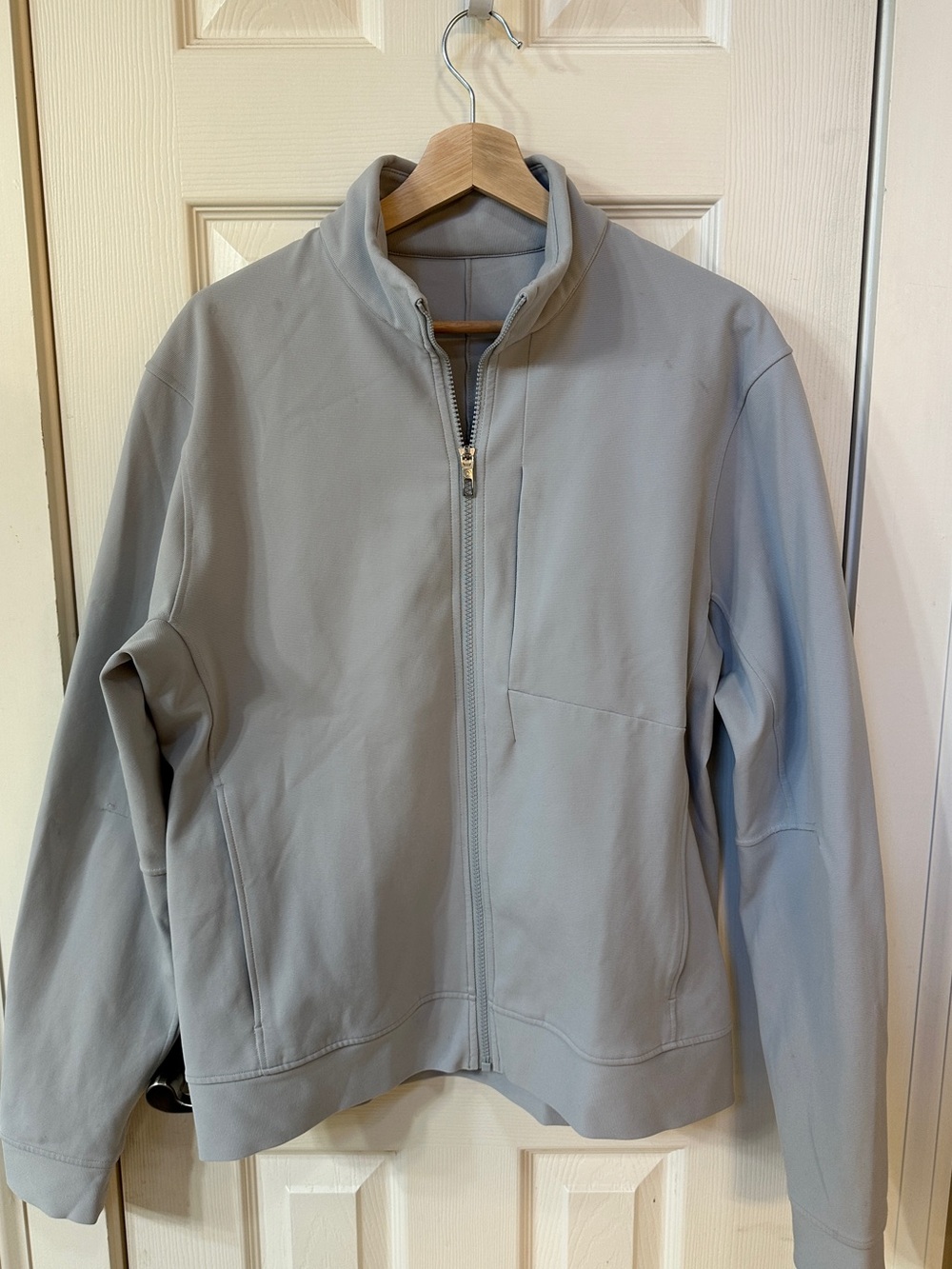 Lululemon Sojourn Jacket Mens Light Grey Full Zip Athletic Track Jacket Large